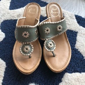 Jack Rogers Wedges - Olive/Gray & Platinum